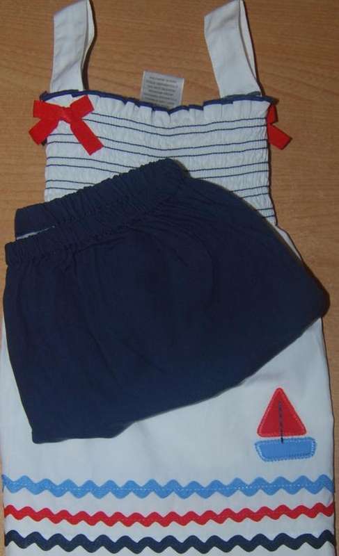GYMBOREE nautical swing top with matching bloomers 18to24.