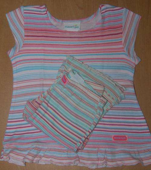 Naartjie Girls Stripe Top with matching tights 18 to 24.