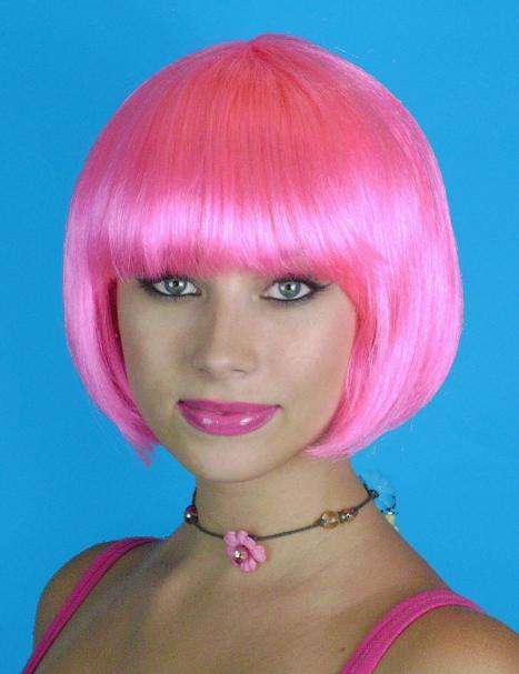 Ladies Costume  Wig - Bob Pink