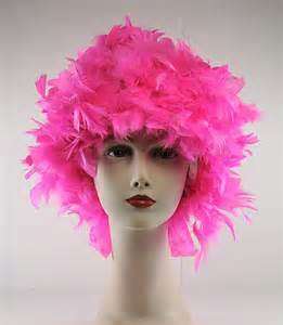 Costume Feather  Wig - Pink