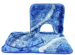 3 Piece Toilet Set-white and blue