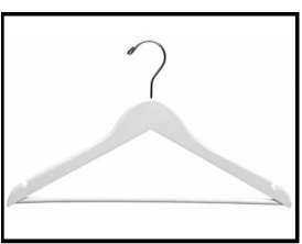 White Coated Wooden Hanger with Bar