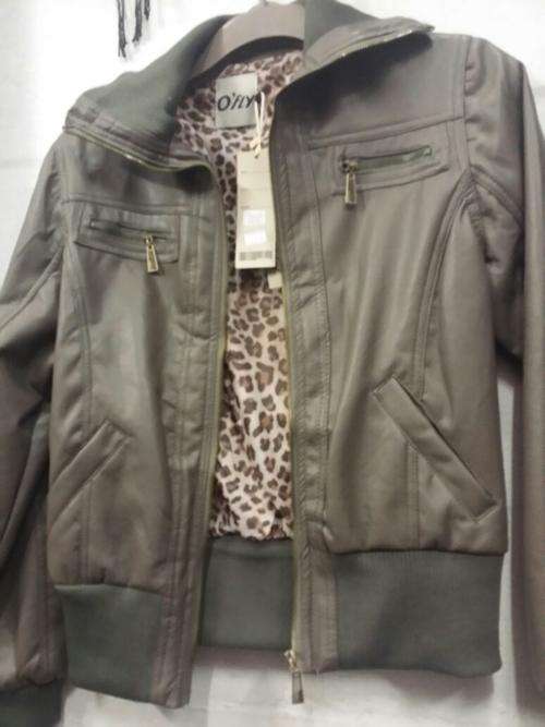 Fashionable Leather  Jacket- Grey