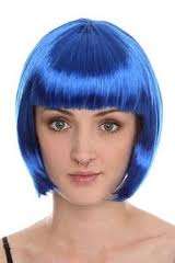 Ladies Wig (costume) - Bob Royal Blue