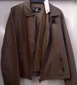 Fashionable Short Choclate  Brown Leather  Jacket