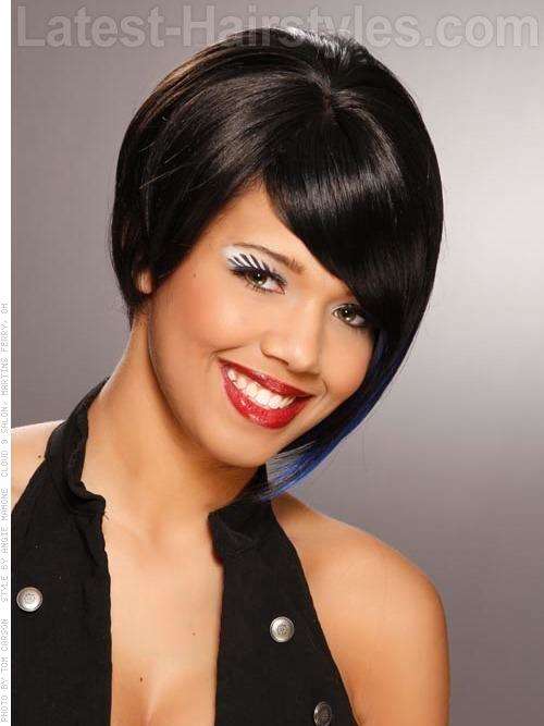 Ladies Wig - Short Bob With Side Fringe (Black)
