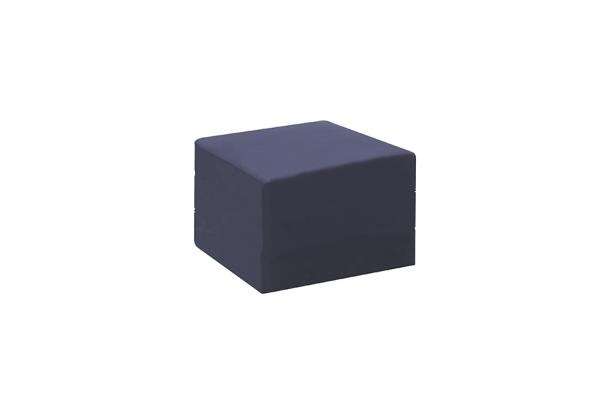Cube Leatherette Ottoman Chairs (navy blue)