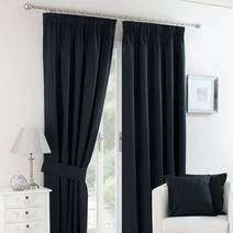 BLACK SATIN CURTAINS (3M X 2.5M) 2 - TIER