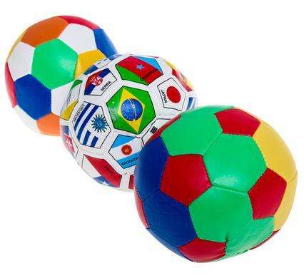 BALL SET SOCCER STYLE 10cm SOFT 3PC