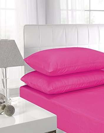4 Piece Fitted Sheet -cerise pink (queen)