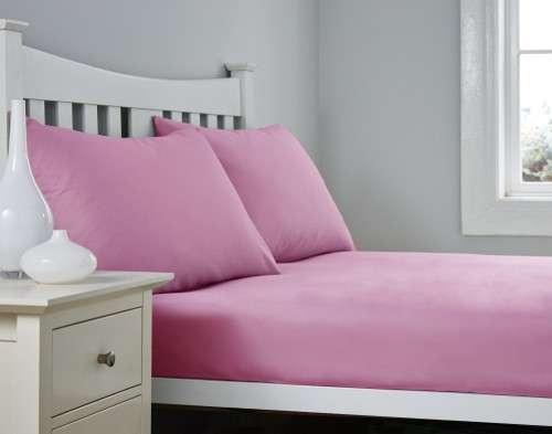 4 Piece Fitted Sheet - pink (queen)