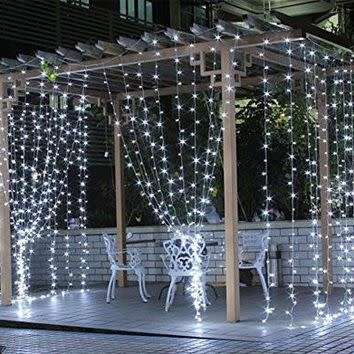 Battery Operated LED Curtain Fairy Lights WHITE (1.5m X 1m)