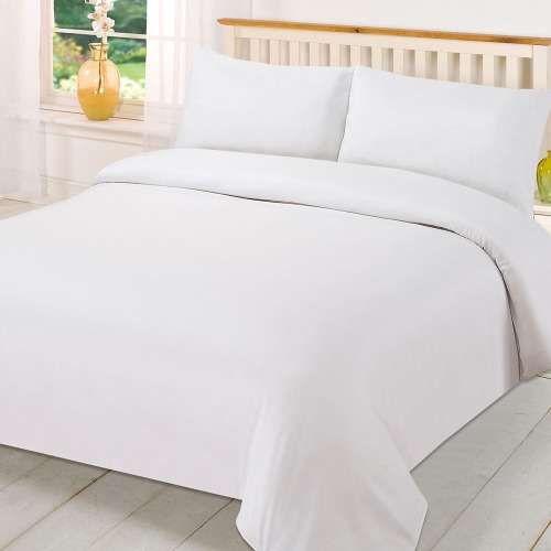 6 piece duvet cover set (Plain White)(single)