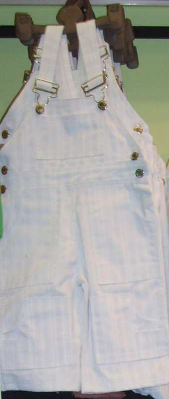 UNISEX KIDDIES WHITE DUNGAREES