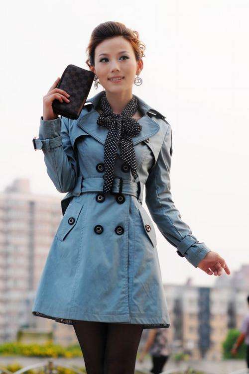 Women's Double-breasted Short Trench Coat
