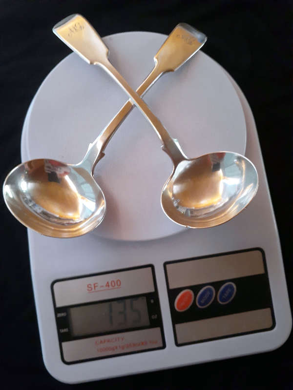 Antique Silver Ladles - Full Hallmarks - 1836 - 135 Grams