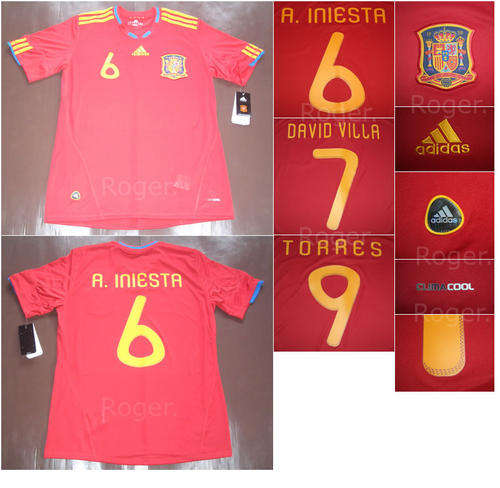 SPAIN SOCCER TORRES HOME 2010 WC JERSEY  SIZE  M and XL