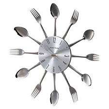 Kitchen Clock with Fork and Knife design