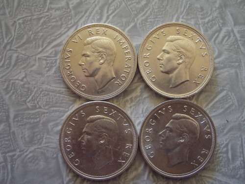 South African 5 Shillings 1947 1948 1949 and 1950