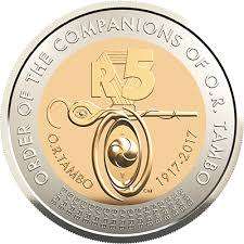 UNCIRCULATED R5 COIN " ORDER OF THE COMPANIONS OF O.R.TAMBO " 1917 - 2017