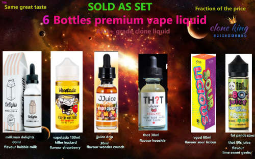 6 Bottles premium vape liquid (VAPE JUICE)E-Liquid E-cigarette E-Liquid E-cigarette e juice vape ju