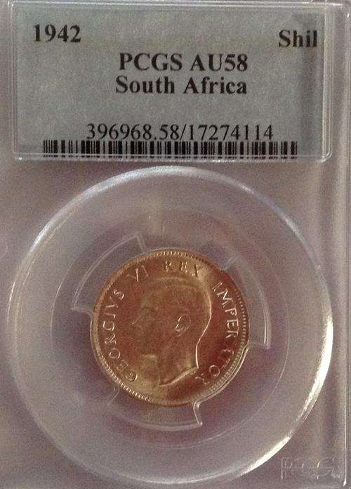 1942 One Shilling PCGS AU58 Crazy Wed Sale!
