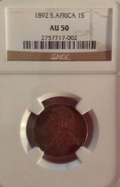 1892 One Shilling NGC AU50 Crazy Wed Sale!