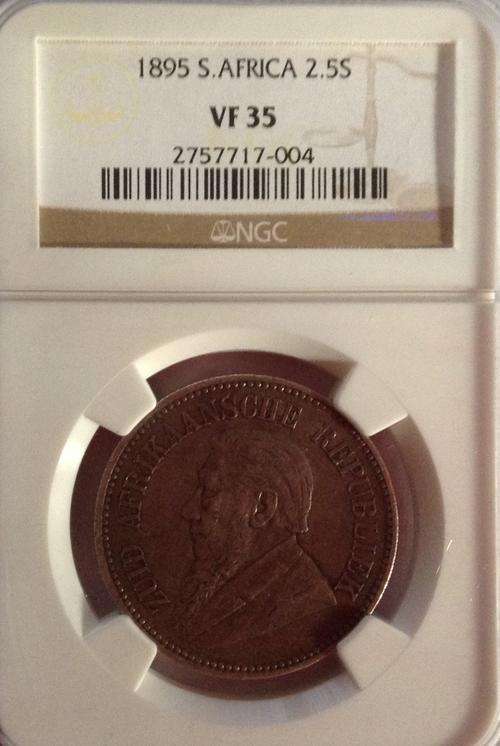 1895 Two and Half Shillings NGC VF35  Crazy Wed Sale!