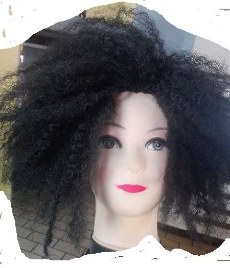 Afro Kinky Bob Style Wig Black Adjustable straps Same day dispatch