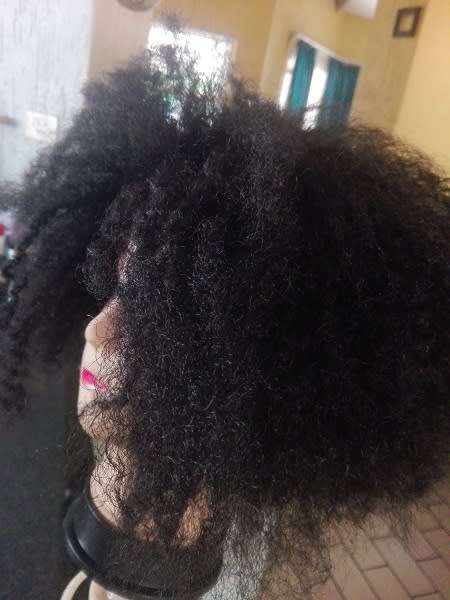 Afro Kinky Bob Style Wig Black Adjustable straps Same day dispatch