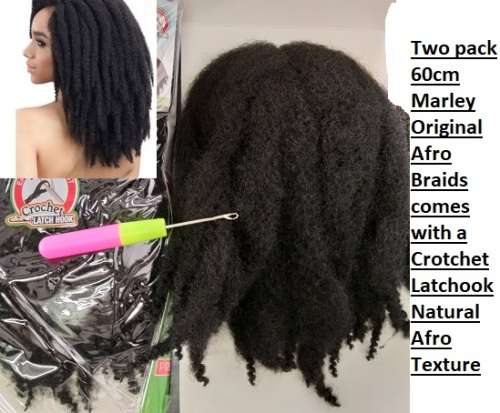 Marley 60cm Original Afro Braids 2Pack & Crotchet Latchook same day dispatch