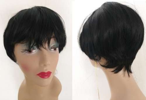 Wig Short Wig Black with adjustable straps same day dispatch