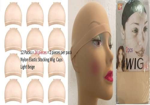Wig Caps 24 pieces/12 pack Stocking Caps 2 pieces per pack Light Beige same day dispatch