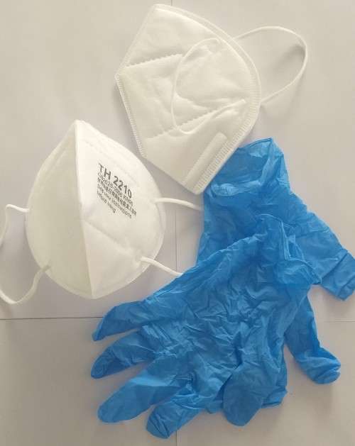 Face Masks / Respirator (COVID-19 Protection) Reusable/ 2 masks +2 nitrile gloves