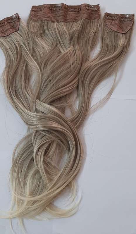 Clip in Hair Extensions Silky 57cm length 3 piece set,Blonde //Same day processing