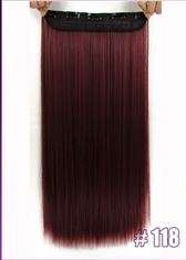 24"(60cm) 120g straight clip in hair extensions hairpiece  #118 light burgundy red