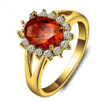 Rings For Women Charming 18K Gold Plated Zircon CZ Lady Ring Size 6 and 7