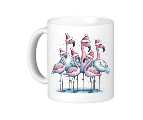 Christmas Coffee Mug - Flamingo Christmas Mug