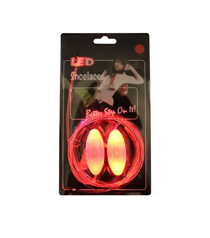 LED Nylon Shoelaces - Neon Orange - Unisex - One Size for kids and adults