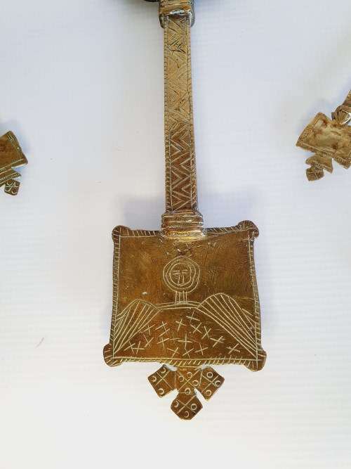 Antique Ethiopian Handcrafted Christian Orthodox Processional Brass Solid Crosses