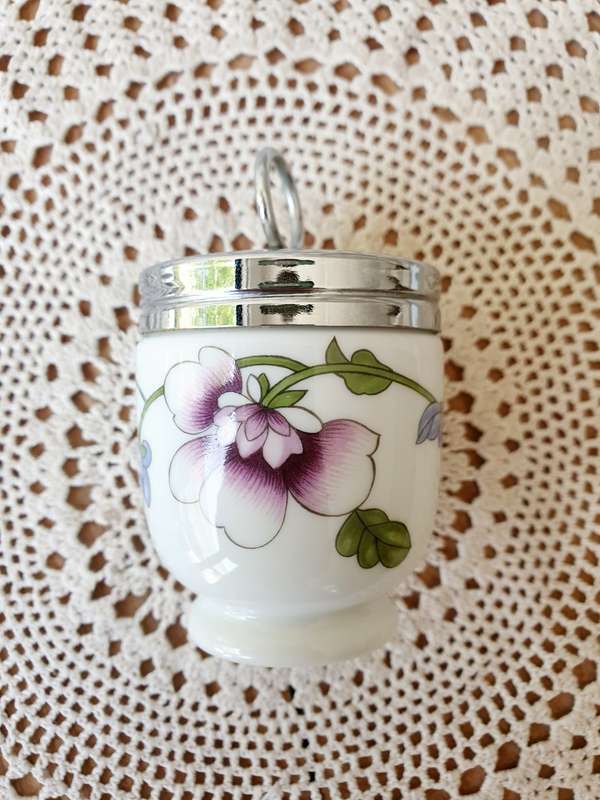Vintage Royal Worcestor Porcelain Fruit &  Flowers Egg Coddlers  Made in England