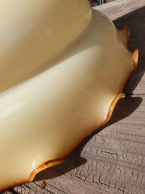 Vintage Soft Butter Yellow Plumpy Glass Ceiling Lamp