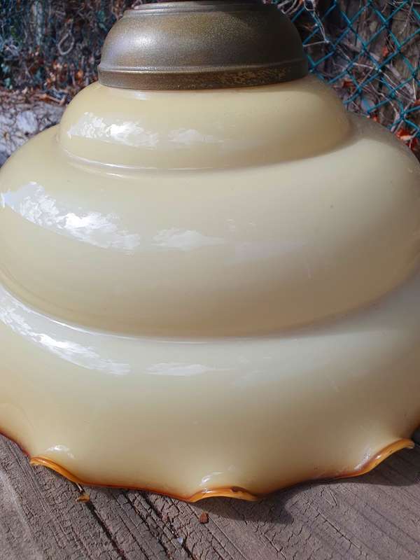 Vintage Soft Butter Yellow Plumpy Glass Ceiling Lamp