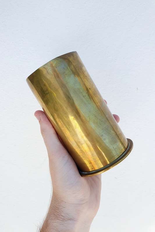 Vintage WWI Oct 1910 Dusseldorf Solid Brass Shell