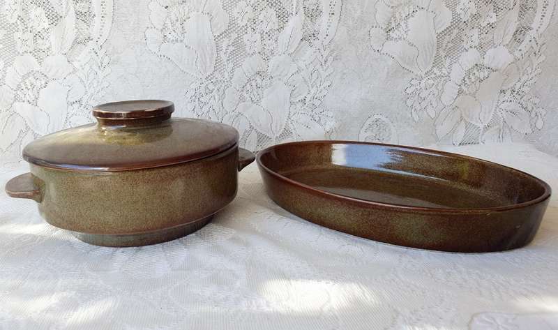 Vintage Drostdy Stonecraft Casserole Dish & Lasagna Dish  Made in SA