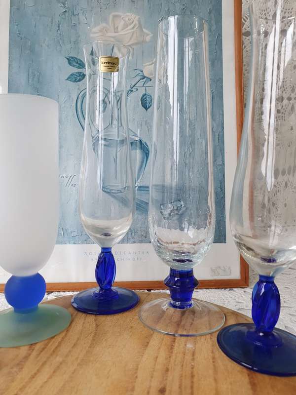 Vintage Clear & Frosted Glass Vases Bundle
