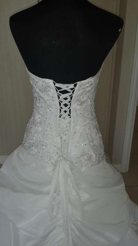 White beaded wedding dress
