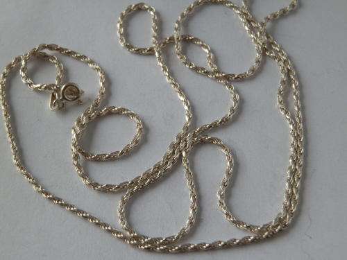 Good weight (7.9 g) long sterling silver rope chain necklace - thirty (30) days to pay