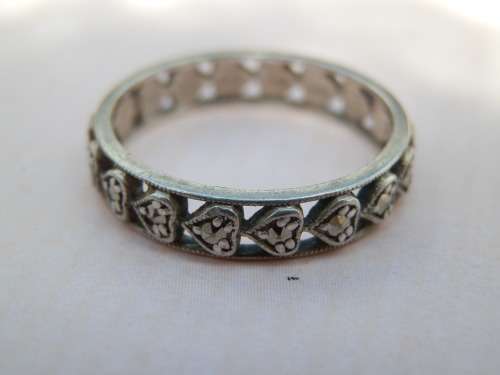Vintage sterling silver marcasite ring - thirty (30) days to pay