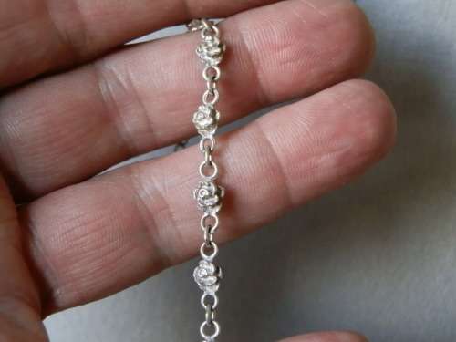 Sterling silver (5.3g) fancy bracelet